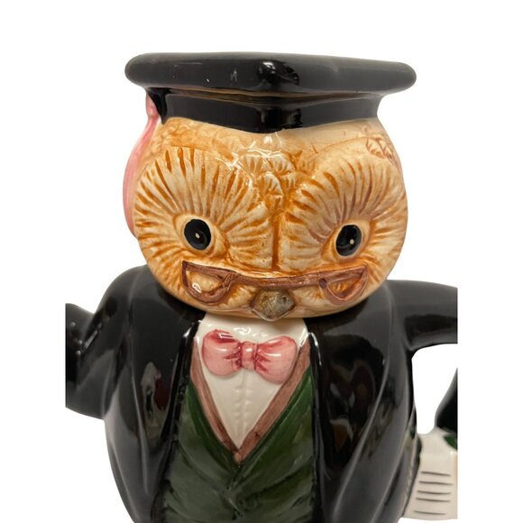 Vintage Beswick Ware Owl Teacher Teapot 6" x 7" Graduation Cap Book - Picture 2 of 9